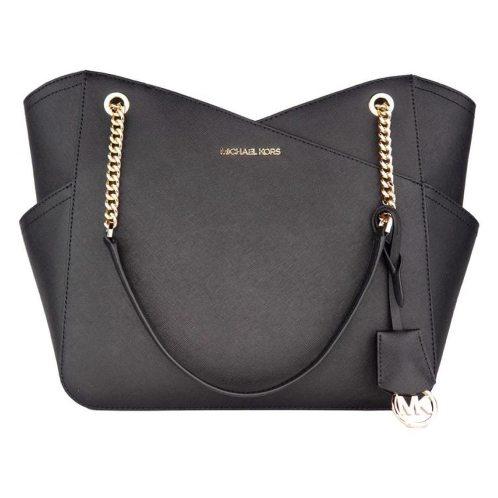Michael Kors Black Shoulder Bag with Gold Chain